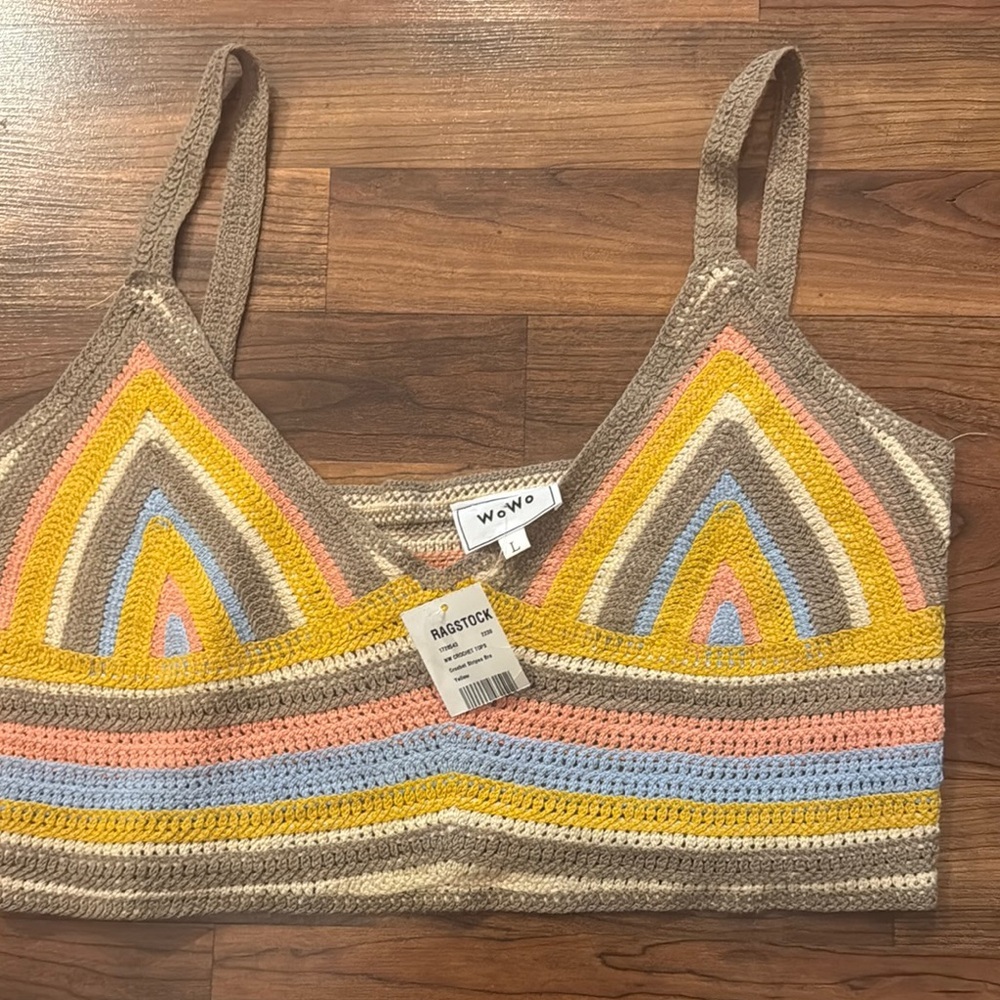 Multicolor Crochet Crop Top